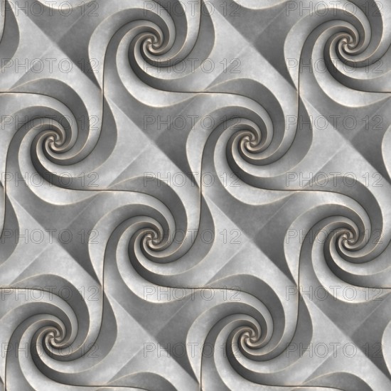 A seamless 3D illustration featuring intricate geometric swirls, perfect for modern wallpaper