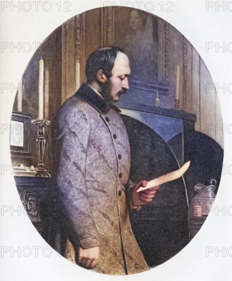 His Royal Highness Albert, Prince Consort in 1861. 1819-1861. engraving by Emery Walker after the