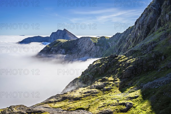 Snowdon Massif, Snowdon Range, Snowdonia, North Wales, UK