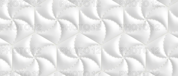 This illustration features a 3D geometric pattern with hexagon tiles, creating a modern and stylish