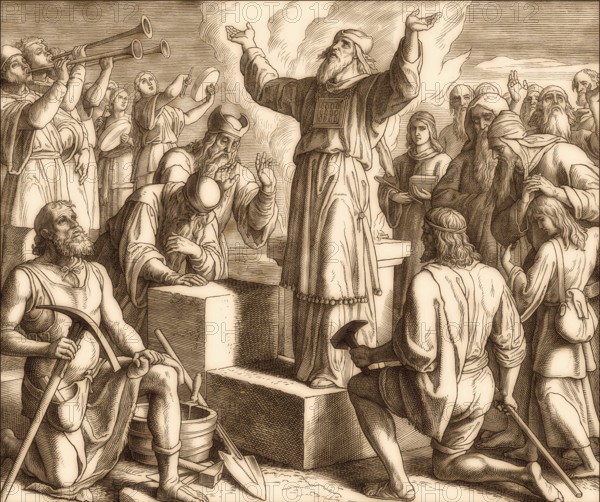 Rebuilding the Jerusalem Temple, Old Testament, by Julius Schnorr von Carolsfeld