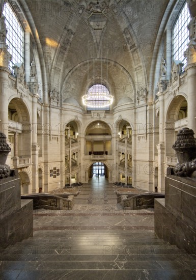 Neues Rathaus, interior view, Wilhelminian palace-like magnificent building in eclectic style,