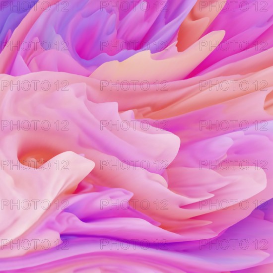 Abstract illustration featuring dynamic bursts of pastel colors in swirling patterns. Bright pink,