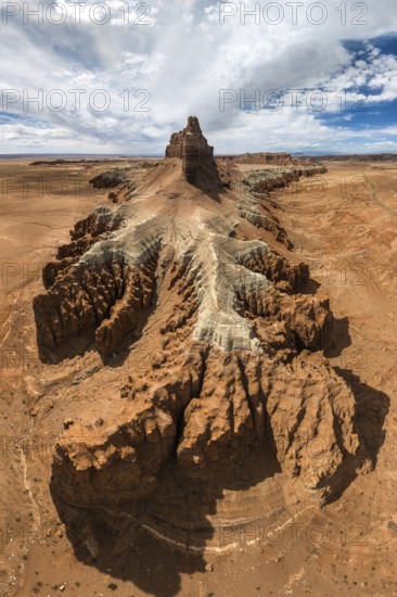 Captivating aerial view showcasing the intricate and barren landscapes of Goblin Valley State Park