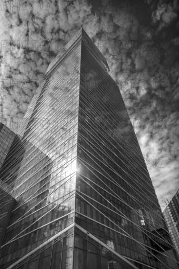 High-rise office building in La Défence, largest office building district in Europe, Paris, black