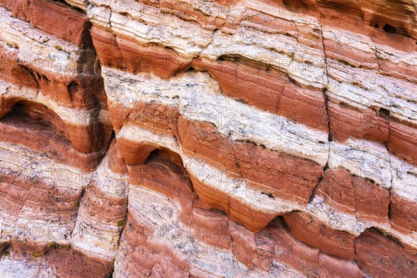This image captures the intricate patterns of red rock strata, highlighting varying tones and