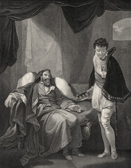 Heinrich IV., tadelnder Prinz Heinrich, Szene aus König Heinrich IV. Teil 2, Akt 4, Szene 5, ein