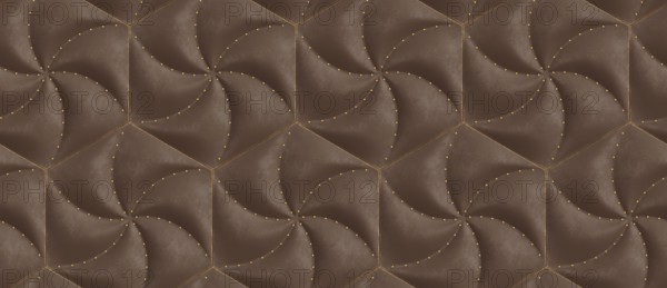 This 3D illustration features a geometric pattern of hexagon tiles, creating a captivating