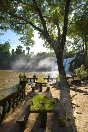 Dilapidated park with waterfall, Tropical, Tropics, Travel, Holiday, Paronella Park, Innisfail,