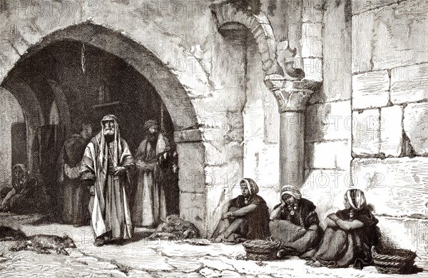 Eine Straße in Jerusalem, Israel, im Mittelalter