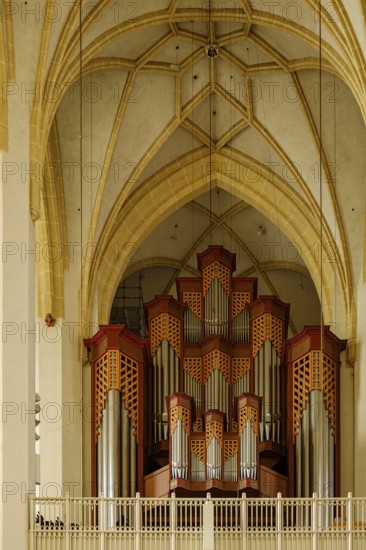 Organ on the west gallery, interior photograph of the Church of Our Lady, or Cathedral of Our Lady,