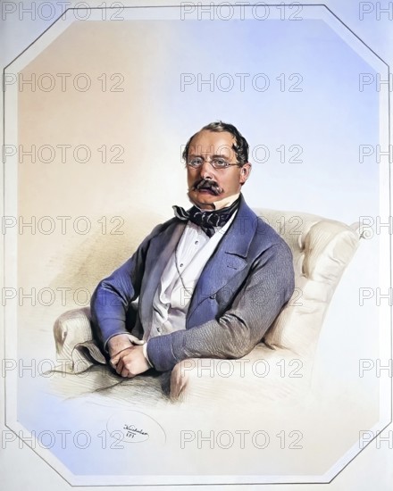 Josef Winkler (1794-1869), around 1850 pharmacist in Vienna, Historical, digitally restored