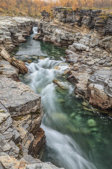 Gorge, canyon, river, rapids, autumn, autumn colours, Abisko Canyon, Abisko National Park, Laponia,