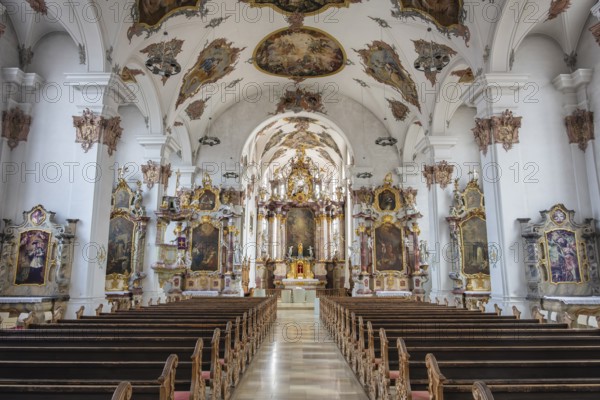 Interior view of the 18th-century baroque preacher's church, also Dominican church, historic old