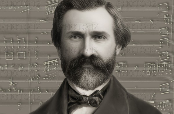 Giuseppe Verdi, 1813 – 1901, Italian opera composer, autograph notesheet from Don Carlos, digitally