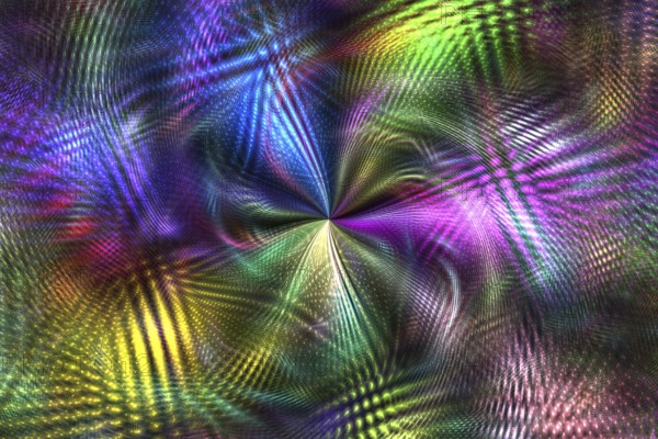 This image features a mesmerizing galaxy-inspired abstract pattern with vibrant multicolored swirls