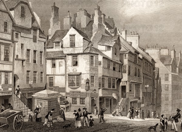 John Knox's House, High Street, Edinburgh, Scotland, 19th century, from Modern Athens by Th. H.
