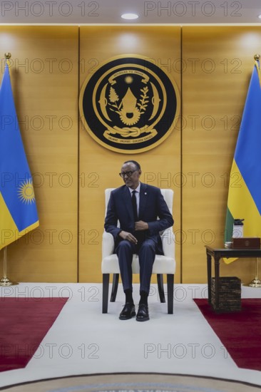 Paul Kagame, President of Rwanda, photographed during a joint meeting with Annalena Bärbock (not