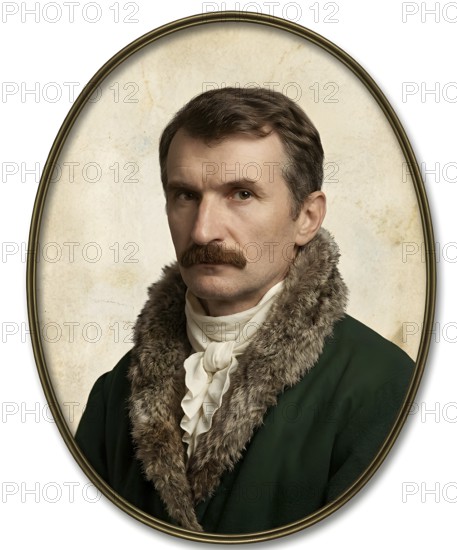 Portrait of Johann Gottfried Seume, symbolic image author, writer, poet, literature, artist,