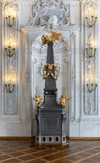 Interior design and exhibition rooms in the Würzburg Residence, imposing 18th century palace with