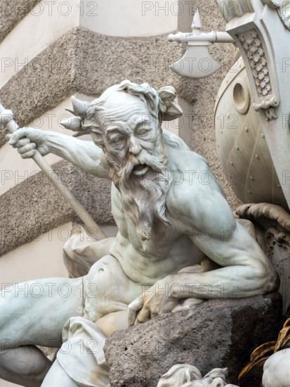 Power at Sea, Die Macht zur See, fountain by Rudolf Weyr, Hofburg Palace, Michaelerplatz, Vienna,