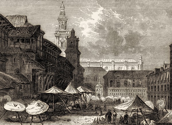 Historical view of Vitoria-Gasteiz, early 19th century, Basque Country, Spain, From British Battles