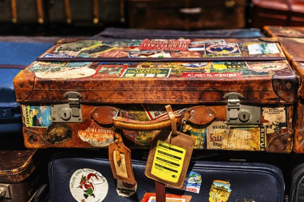 Luggage maze, historic suitcases, FENIX, museum about migration, in a historic warehouse in