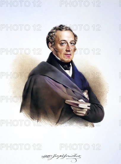 Josef Gorischek (1792-1852), physician in Vienna, Historical, digitally restored reproduction from