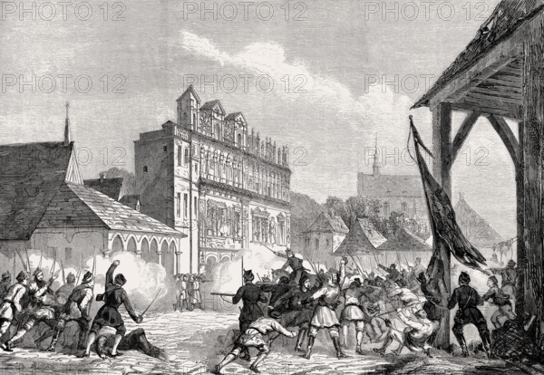Polish insurgents taking over the town of Kazimierz, historical district of Kraków and Kraków Old