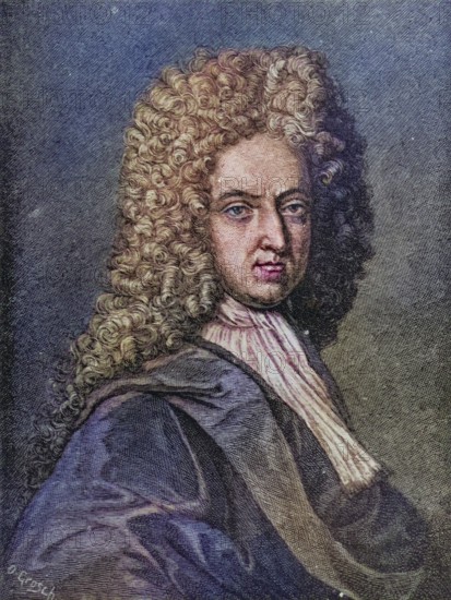 Daniel Defoe, 1660-1731, English writer and journalist, Historical, digitally restored reproduction