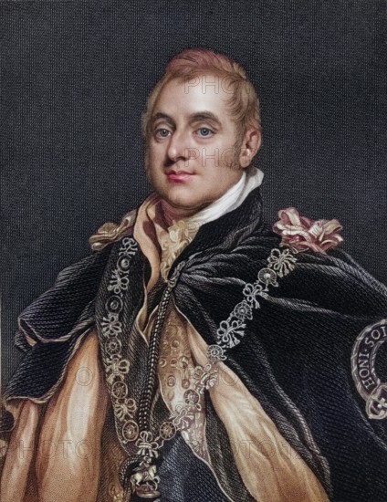 Henry Charles Somerset, 6th Duke of Beaufort 1766-1835, engraved by TADean after T. Phillips. From
