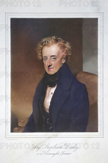 Stefan Senior von Zichy (1757-1841), Count of Zich and Vasonykeö, Historical, digitally restored