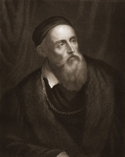Portait of Tiziano Vecelli or Tiziano Vecellio, Titian, 1488/1490 - 1576, an Italian painter of the