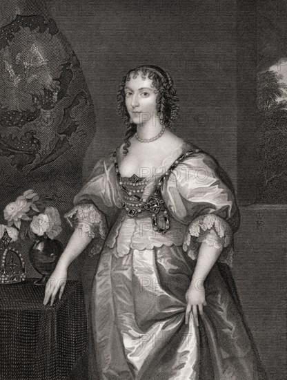 Henrietta or Henriette Maria of France, 1609-1669, queen consort of England, Scotland, and Ireland