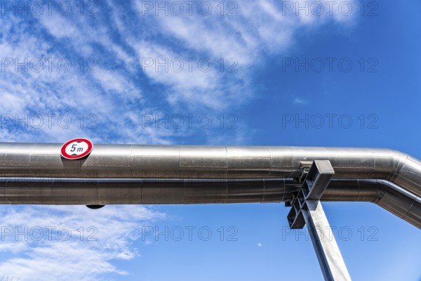 Iqony district heating pipelines at the city port, crosses the Rhine-Herne Canal in Essen, North