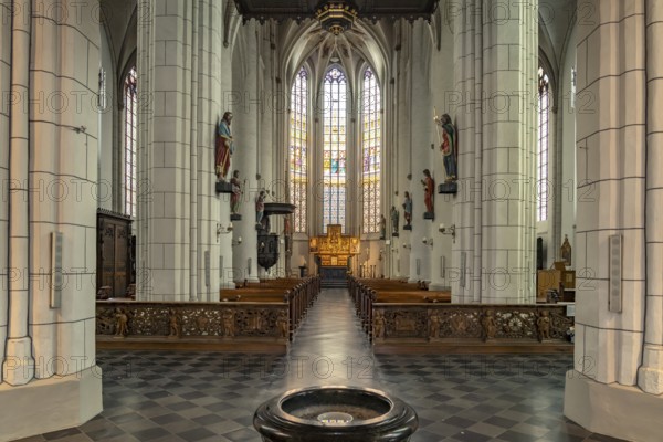 Interior of the Catholic parish church of St. Peter and Paul in Straelen, North Rhine-Westphalia,