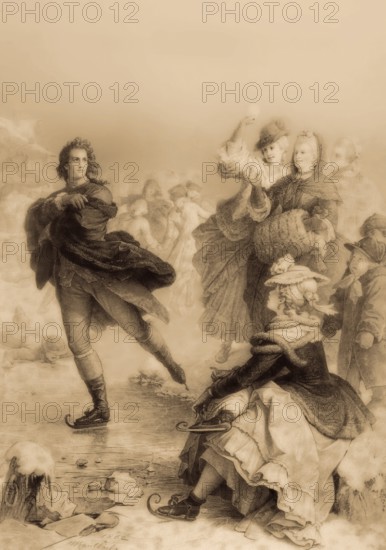 Johann Wolfgang von Goethe on the ice as lawyer in Frankfurt a. M., after Wilhelm von Kaulbach