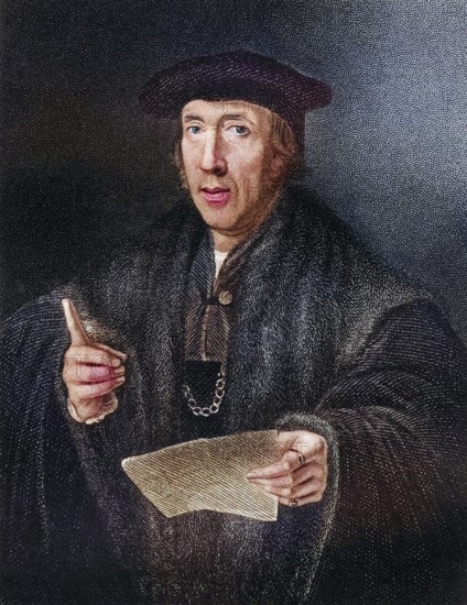 Sir John More, c. 1541-1530, father of Sir Thomas More. From the book Lodges British Portraits,