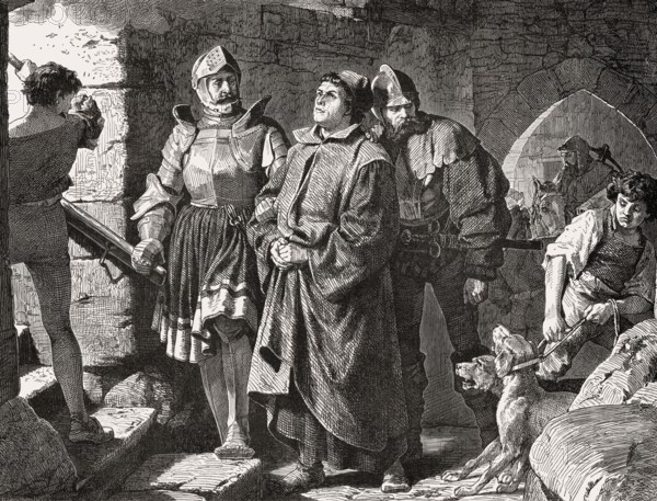 Arrival of Martin Luther at the Wartburg castle, Germany, 1521