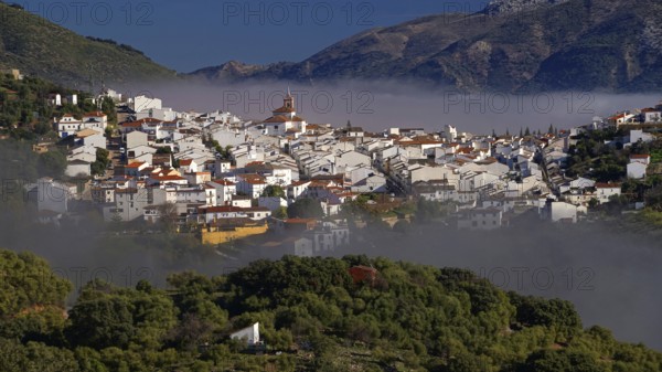 White villages, White village, Gaucin, Fog, Sunrise, Andalusia, Spain, Andalusia, Spain