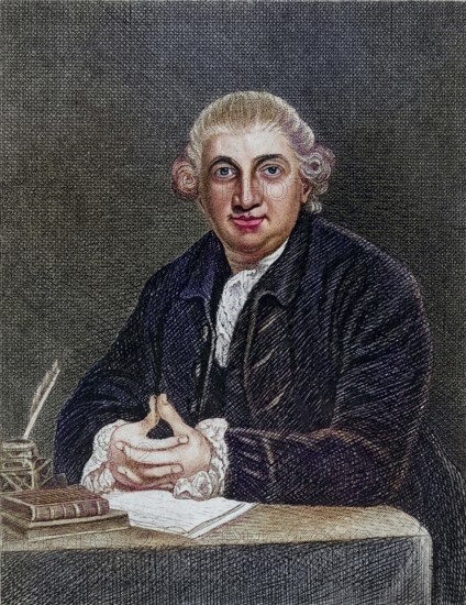 David Garrick (1717-1779), English actor, director and playwright. Copperplate engraving, Historic,