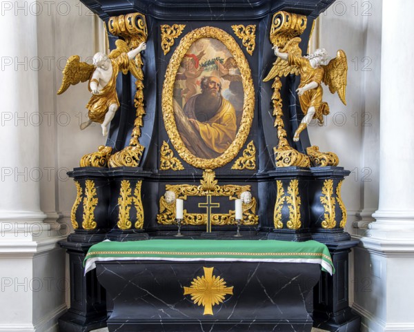 Interior photos in St. Salvator Cathedral in Fulda, officially High Cathedral in Fulda, center of