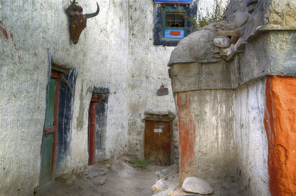 Nepal. Landlocked country in the Himalayas, mustang, mountains, Kali Gandaki gorge, Lo Montag, old