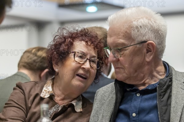 Gerlinde and Winfried Kretschmann. Political Ash Wednesday of the Green Party in Biberach.