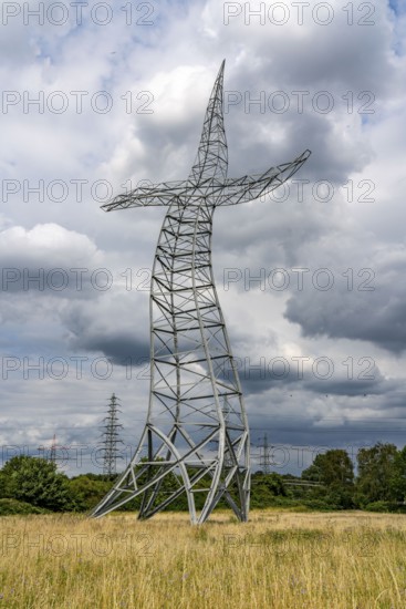 Emscherkunst, artwork Zauberlehrling by the Berlin artist group Inges Idee, an apparently dancing