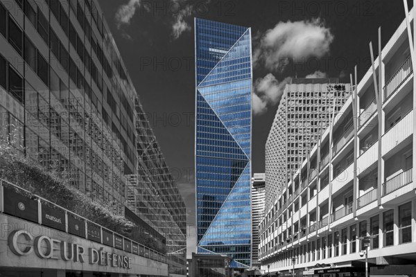 High-rise office buildings and employee apartments in La Défence, largest office building district