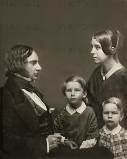 Longfellow Family, Henry Wadsworth Longfellow, 1807 – 1882, American poet, digitally edited