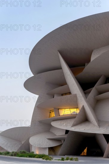 Doha, Qatar. September 23rd 2019 The Desert Rose. Beautiful architecture of The National Museum of
