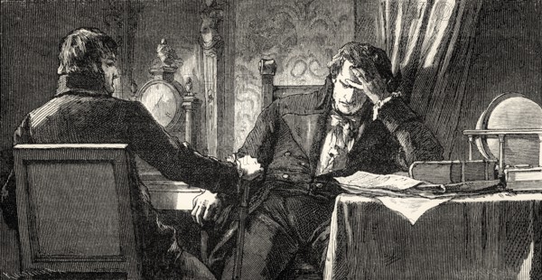 ACT III., SCENE II., Duke, Secretary, scene from THE NATURAL DAUGHTER, DIE NATÜRLICHE TOCHTER, by