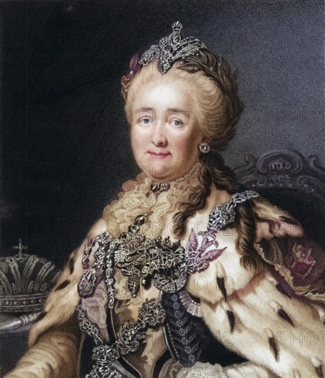 Catherine II, the Great (1729-1796), Empress of Russia. From The Gallery of Portraits, Volume VII,